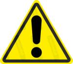  Általános veszély piktogram matrica W001 : Tábla-matrica mérete - 200 x 175 mm, Tábla-matrica típusa - matrica