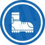  Biztonsági betétes védőcipő piktogram matrica : Tábla-matrica mérete - 200 x 200 mm, Tábla-matrica típusa - matrica