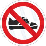  Cipő tilos piktogram matrica : Tábla-matrica mérete - 100 x 100 mm, Tábla-matrica típusa - matrica