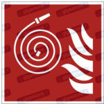  Nem csatlakoztatott tűzoltó tömlő piktogram matrica F019 : Tábla-matrica mérete - 150 x 150 mm, Tábla-matrica típusa - matrica