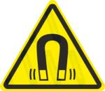  Mágneses mező veszélye piktogram matrica ISO 7010 W087 : Tábla-matrica mérete - 100 x 87 mm, Tábla-matrica típusa - matrica