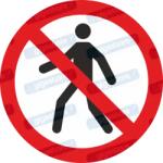  Átjárás tilos piktogram matrica ISO 7010 P004 : Tábla-matrica mérete - 200 x 200 mm, Tábla-matrica típusa - matrica