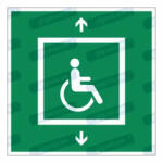 Mozgássérült evakuációs felvonó piktogram matrica E070 : Tábla-matrica mérete - 50 x 50 mm (4db), Tábla-matrica típusa - matrica
