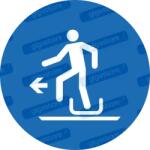  Kiszállás balra piktogram matrica ISO 7010 M050 : Tábla-matrica mérete - 150 x 150 mm, Tábla-matrica típusa - matrica