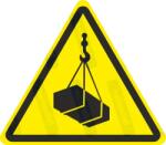  Függő teher - magasban rakodás veszélye piktogram matrica ISO 7010 W015 : Tábla-matrica mérete - 100 x 87 mm, Tábla-matrica típusa - matrica