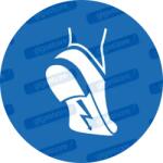  Vezetőtalpú cipő kötelező piktogram matrica M032 : Tábla-matrica mérete - 50 x 50 mm (4db), Tábla-matrica típusa - matrica