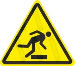  Botlás - bukkanó veszélye piktogram matrica ISO 7010 W007 : Tábla-matrica mérete - 200 x 175 mm, Tábla-matrica típusa - matrica