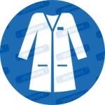  Laborköpeny viselése kötelező piktogram matrica ISO 7010 M059 : Tábla-matrica mérete - 150 x 150 mm, Tábla-matrica típusa - matrica