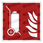  Kerekes tűzoltókészülék piktogram matrica F009 : Tábla-matrica mérete - 50 x 50 mm (4db), Tábla-matrica típusa - matrica