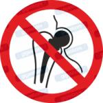  Fém implantátum használónak belépni tilos piktogram matrica P014 : Tábla-matrica mérete - 150 x 150 mm, Tábla-matrica típusa - matrica