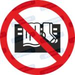  Készüléket letakarni tilos piktogram matrica P081 : Tábla-matrica mérete - 50 x 50 mm (4db), Tábla-matrica típusa - matrica