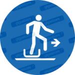  Kiszállás jobbra piktogram matrica ISO 7010 M051 : Tábla-matrica mérete - 200 x 200 mm, Tábla-matrica típusa - matrica