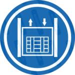  Teherfelvonó piktogram matrica : Tábla-matrica mérete - 100 x 100 mm, Tábla-matrica típusa - matrica