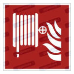  Tűzoltó tömlő piktogram matrica F002 : Tábla-matrica mérete - 200 x 200 mm, Tábla-matrica típusa - matrica