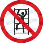  Felmászni tilos piktogram matrica P009 : Tábla-matrica mérete - 50 x 50 mm (4db), Tábla-matrica típusa - matrica