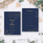  2 oldalas esküvői meghívó - Sablon 3