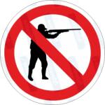  Vadászni tilos piktogram matrica : Tábla-matrica mérete - 50 x 50 mm (4db), Tábla-matrica típusa - matrica