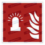  Tűzriasztó piktogram matrica F018 : Tábla-matrica mérete - 100 x 100 mm, Tábla-matrica típusa - matrica