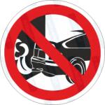  Motort járatni tilos piktogram matrica : Tábla-matrica mérete - 150 x 150 mm, Tábla-matrica típusa - matrica