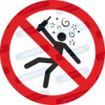  Ittas állapotban tilos piktogram matrica P043 : Tábla-matrica mérete - 50 x 50 mm (4db), Tábla-matrica típusa - matrica