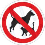  Állatok tilos piktogram matrica : Tábla-matrica mérete - 200 x 200 mm, Tábla-matrica típusa - matrica