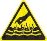  Forró folyadék vagy gőz veszélye piktogram matrica : Tábla-matrica mérete - 150 x 131 mm, Tábla-matrica típusa - matrica