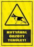  Kutyával őrzött terület piktogram+felirat tábla matrica : Tábla-matrica mérete - 160 x 250 mm, Tábla-matrica típusa - matrica