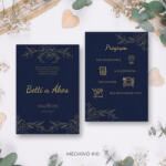  2 oldalas esküvői meghívó - Sablon 10
