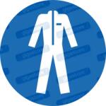  Viseljen védőöltözetet piktogram matrica ISO 7010 M010 : Tábla-matrica mérete - 200 x 200 mm, Tábla-matrica típusa - matrica