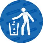  Használja a szemetest piktogram matrica ISO 7010 M030 : Tábla-matrica mérete - 50 x 50 mm (4db), Tábla-matrica típusa - matrica