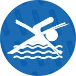  Fürödni tilos piktogram matrica : Tábla-matrica mérete - 200 x 200 mm, Tábla-matrica típusa - matrica