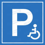 Mozgáskorlátozott parkoló tábla matrica : Tábla-matrica mérete - 50 x 50 mm (4db), Tábla-matrica típusa - matrica