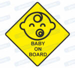  Baby on board matrica : Tábla-matrica mérete - 100 x 100 mm, Tábla-matrica típusa - matrica