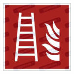  Tűzlétra piktogram matrica F003 : Tábla-matrica mérete - 200 x 200 mm, Tábla-matrica típusa - matrica