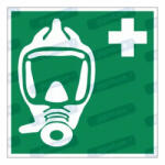  Vészhelyzeti légzőeszköz piktogram matrica E029 : Tábla-matrica mérete - 150 x 150 mm, Tábla-matrica típusa - matrica