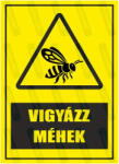  Vigyázz méhek piktogram+felirat tábla matrica : Tábla-matrica mérete - A3 / 297 x 420 mm, Tábla-matrica típusa - 3mm pvc tábla