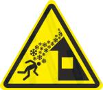  Tetőről eső hó veszélye piktogram matrica ISO 7010 W040 : Tábla-matrica mérete - 50 x 44 mm (4db), Tábla-matrica típusa - matrica