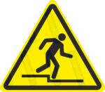  Szintkülönbség esés veszélye piktogram matrica : Tábla-matrica mérete - 50 x 44 mm (4db), Tábla-matrica típusa - matrica