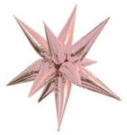 Fundrag fóliás fuli, 65 cm, rózsaszín színű, csillag formájú
