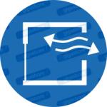  Folyamatos légmozgás kötelező piktogram matrica ISO 7010 M057 : Tábla-matrica mérete - 150 x 150 mm, Tábla-matrica típusa - matrica