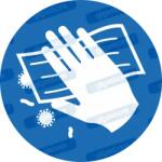  Felület fertőtlenítése kötelező piktogram matrica ISO 7010 M062 : Tábla-matrica mérete - 100 x 100 mm, Tábla-matrica típusa - matrica