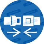  Biztonsági öv kötelező piktogram matrica ISO 7010 M020 : Tábla-matrica mérete - 100 x 100 mm, Tábla-matrica típusa - matrica