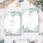  2 oldalas esküvői meghívó - Sablon 6