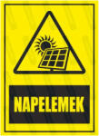  Napelemek piktogram+felirat tábla matrica : Tábla-matrica mérete - A5 / 148 x 210 mm, Tábla-matrica típusa - matrica