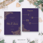  2 oldalas esküvői meghívó - Sablon 7