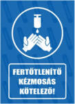  Fertőtlenítő kézmosás kötelező piktogram+felirat tábla matrica : Tábla-matrica mérete - 350 x 500 mm, Tábla-matrica típusa - matrica