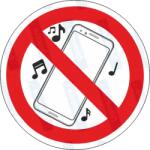  Mobil Telefon hang tilos piktogram matrica : Tábla-matrica mérete - 200 x 200 mm, Tábla-matrica típusa - matrica