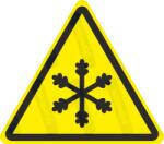  Alacsony hőmérséklet veszélye piktogram matrica : Tábla-matrica mérete - 100 x 87 mm, Tábla-matrica típusa - matrica