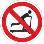  Anyagmozgatón közlekedni tilos piktogram matrica : Tábla-matrica mérete - 100 x 100 mm, Tábla-matrica típusa - matrica