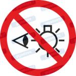  Fényforrásba nézni tilos piktogram matrica ISO 7010 P075 : Tábla-matrica mérete - 100 x 100 mm, Tábla-matrica típusa - matrica